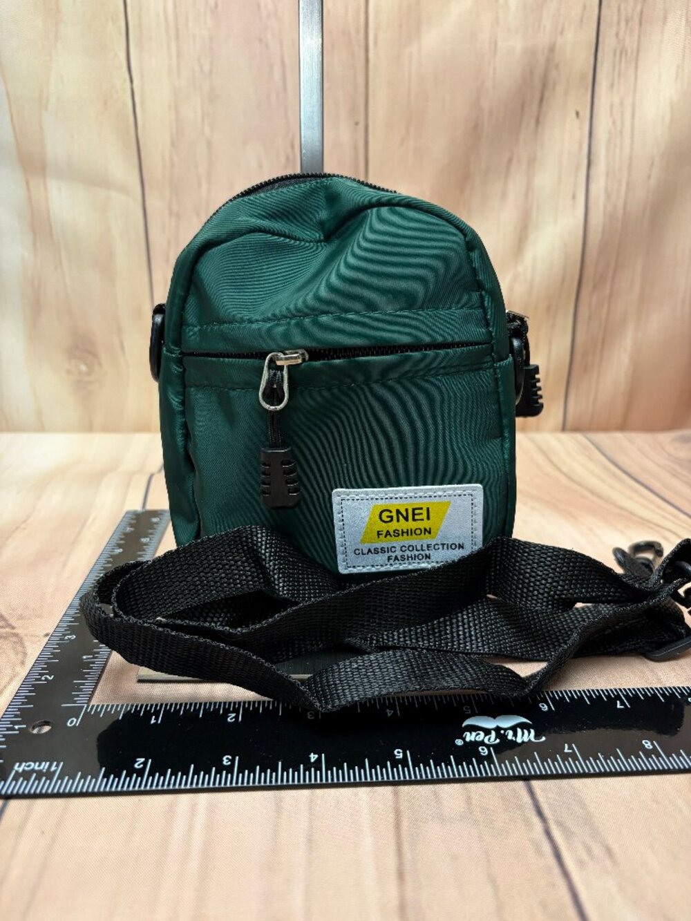 Mini green canvas back pack crossbody